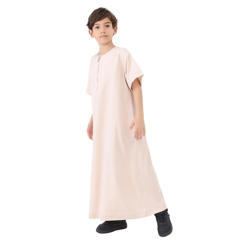Middle East Arab Child Boy Short Sleeve Thobe Thawb #26T888