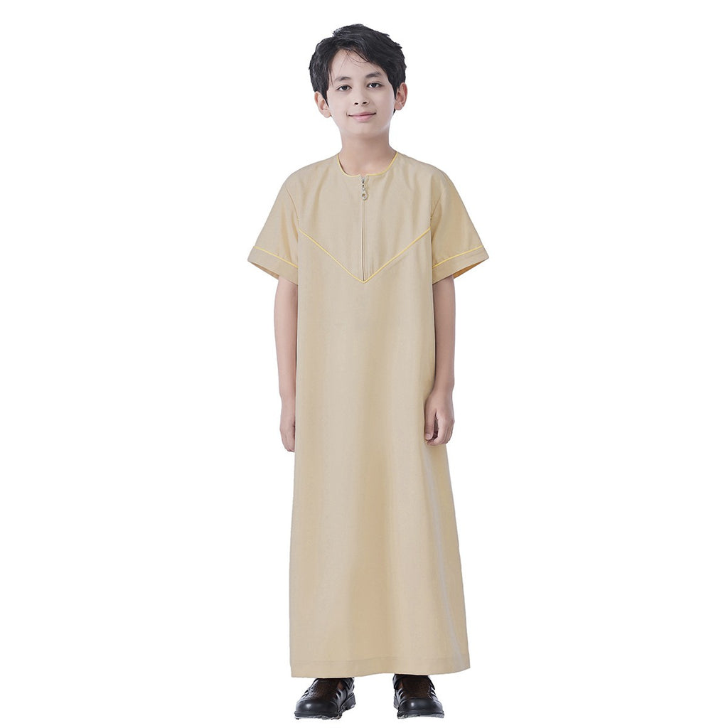Middle East Arab Child Boy Short Sleeve Thobe Thawb #26T890
