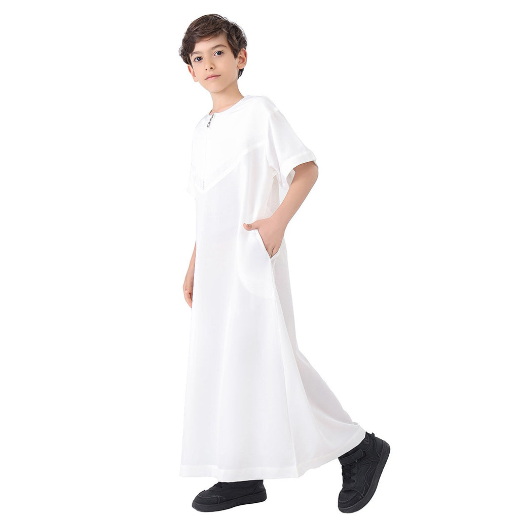 Middle East Arab Child Boy Short Sleeve Thobe Thawb #26T888