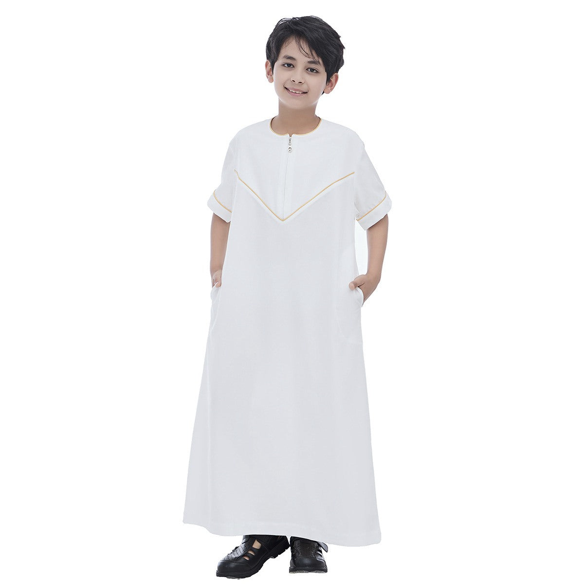 Middle East Arab Child Boy Short Sleeve Thobe Thawb #26T890