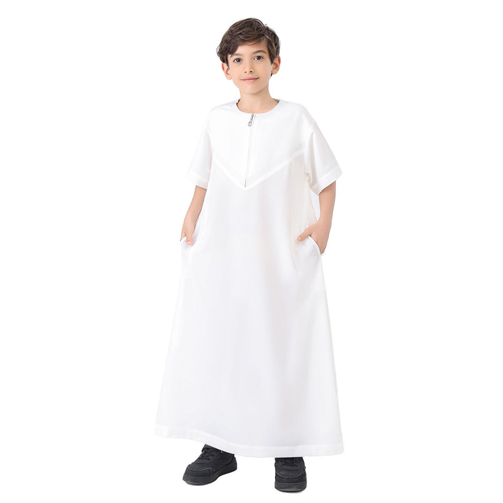 Middle East Arab Child Boy Short Sleeve Thobe Thawb #26T888