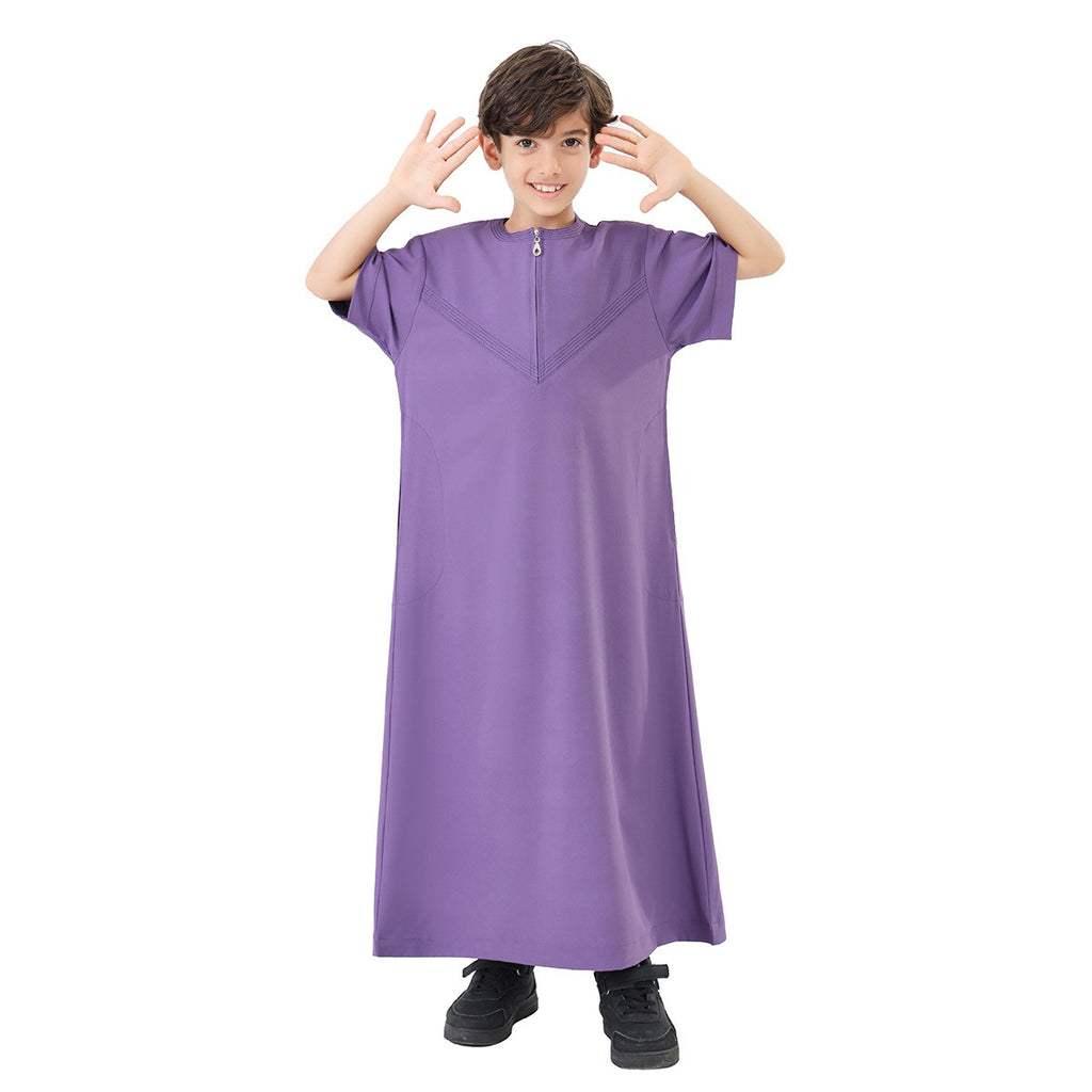 Middle East Arab Child Boy Short Sleeve Thobe Thawb #26T888