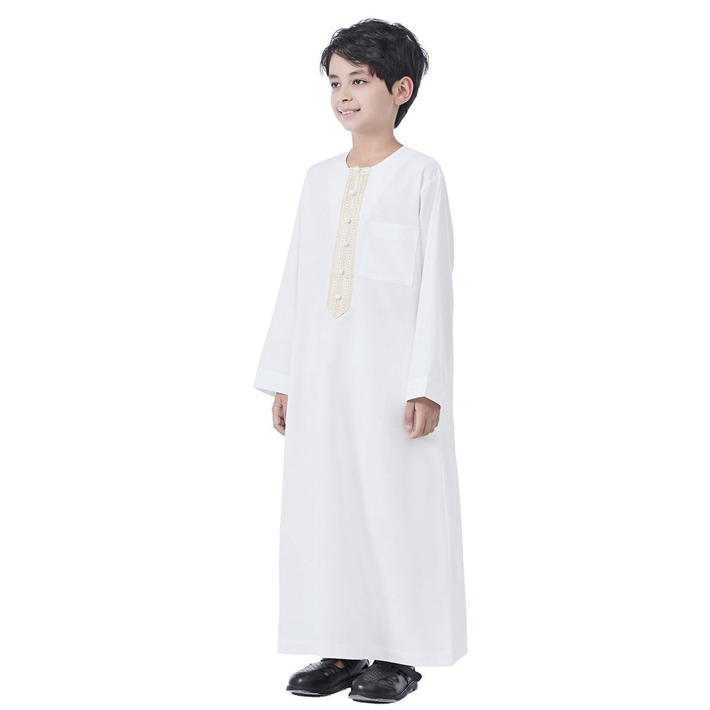 Middle East Arab Child Boy Thobe Thawb With Applique #26T889