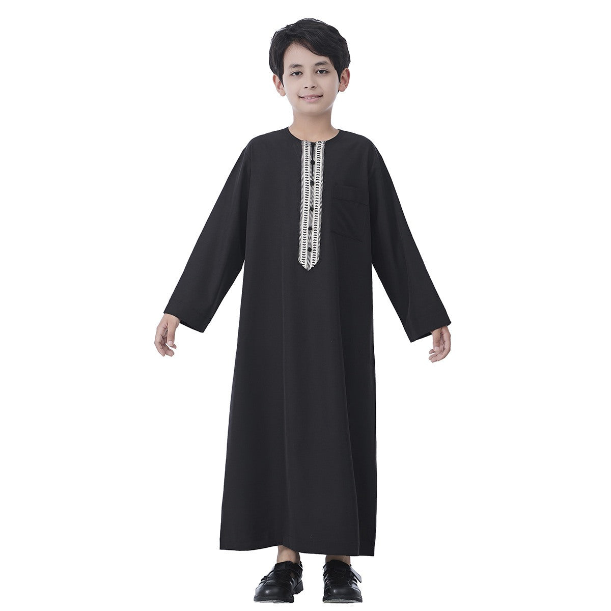 Middle East Arab Child Boy Thobe Thawb With Applique #26T889