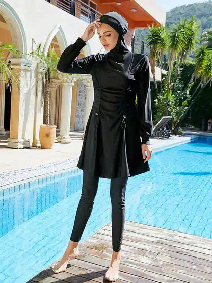 Ensemble 3 pièces Burkini Maillot de bain islamique Hijab Maillot de bain Halal #2510310