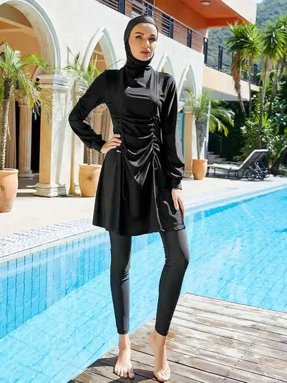 Ensemble 3 pièces Burkini Maillot de bain islamique Hijab Maillot de bain Halal #2510310