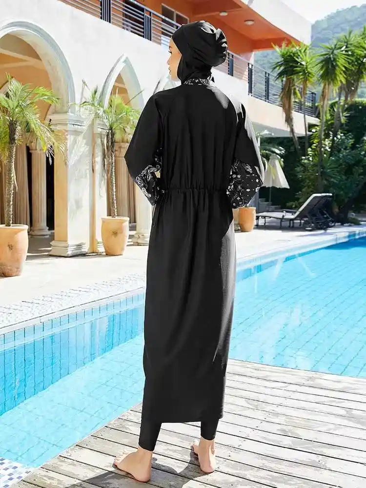 Maillot de bain musulman halal, ensemble 3 pièces, burkini, couverture intégrale, hijab, #2510449