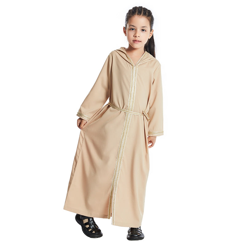 Robe Abaya à capuche pour fille arabe du Moyen-Orient