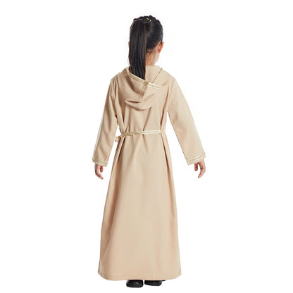 Robe Abaya à capuche pour fille arabe du Moyen-Orient
