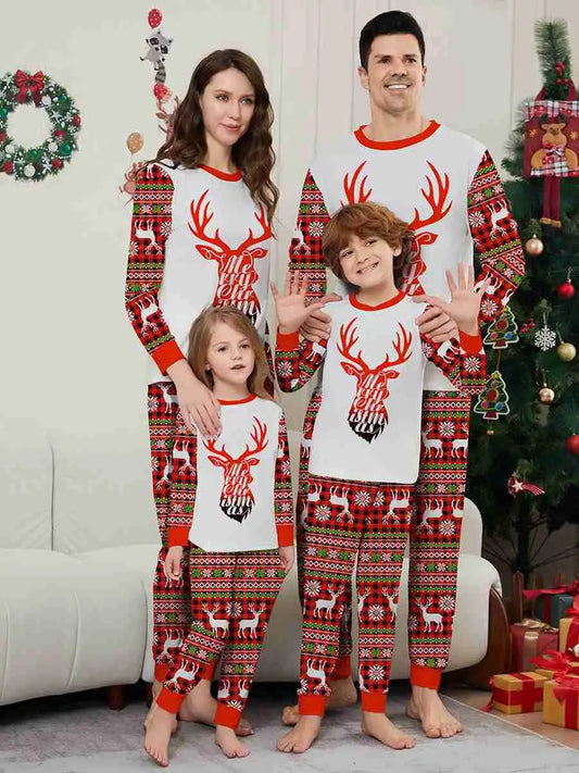 Ensemble pyjama de Noël assorti pour toute la famille avec tête de renne