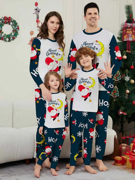 Ensemble pyjama de Noël assorti pour toute la famille, motif Père Noël mignon