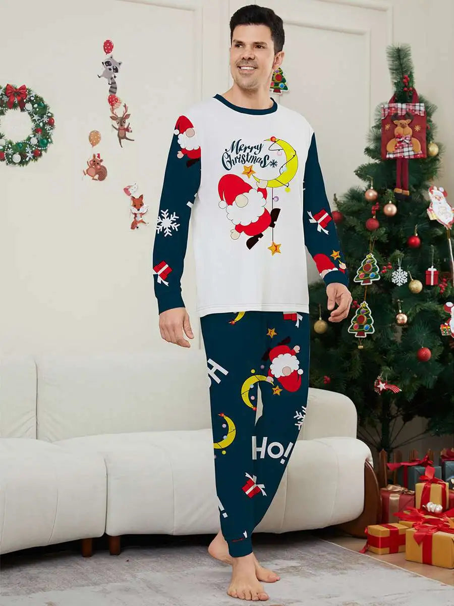 Ensemble pyjama de Noël assorti pour toute la famille, motif Père Noël mignon