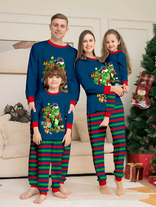 Pyjama de Noël familial assorti dinosaure