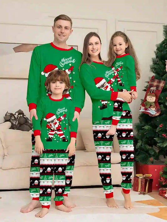 Ensemble pyjama de Noël assorti pour toute la famille, motif Père Noël, #24800
