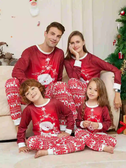 Pyjama de Noël assorti pour toute la famille, motif bonhomme de neige, #24308