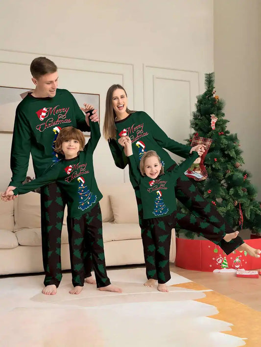 Ensemble pyjama familial assorti motif sapin de Noël #24109