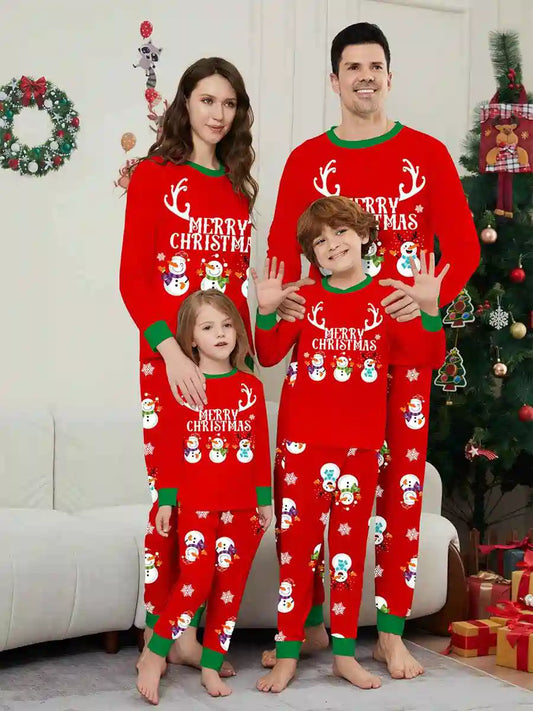 Pyjama de Noël assorti pour toute la famille, motif bonhomme de neige, #242329