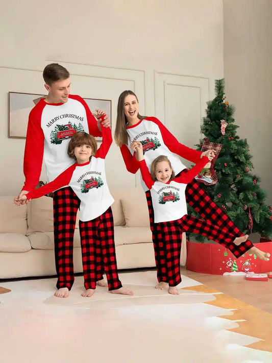 Pyjama de Noël assorti pour toute la famille, imprimé voiture, #24822