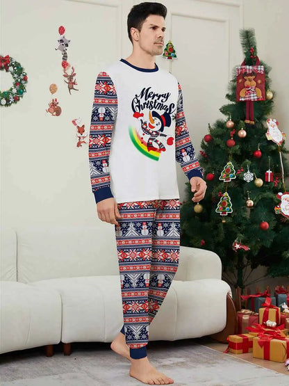 Ensembles de pyjamas de Noël assortis imprimés pour la famille Bonhomme de neige