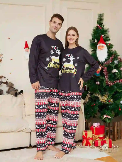 Ensemble pyjama de Noël assorti pour toute la famille, motif renne, #24303