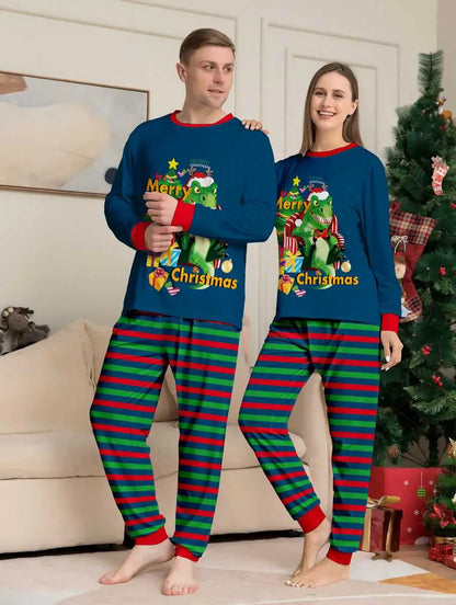 Pyjama de Noël familial assorti dinosaure