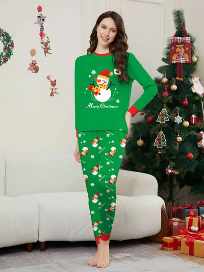 Pyjama de Noël assorti pour toute la famille, motif bonhomme de neige, vêtements de nuit, #242313