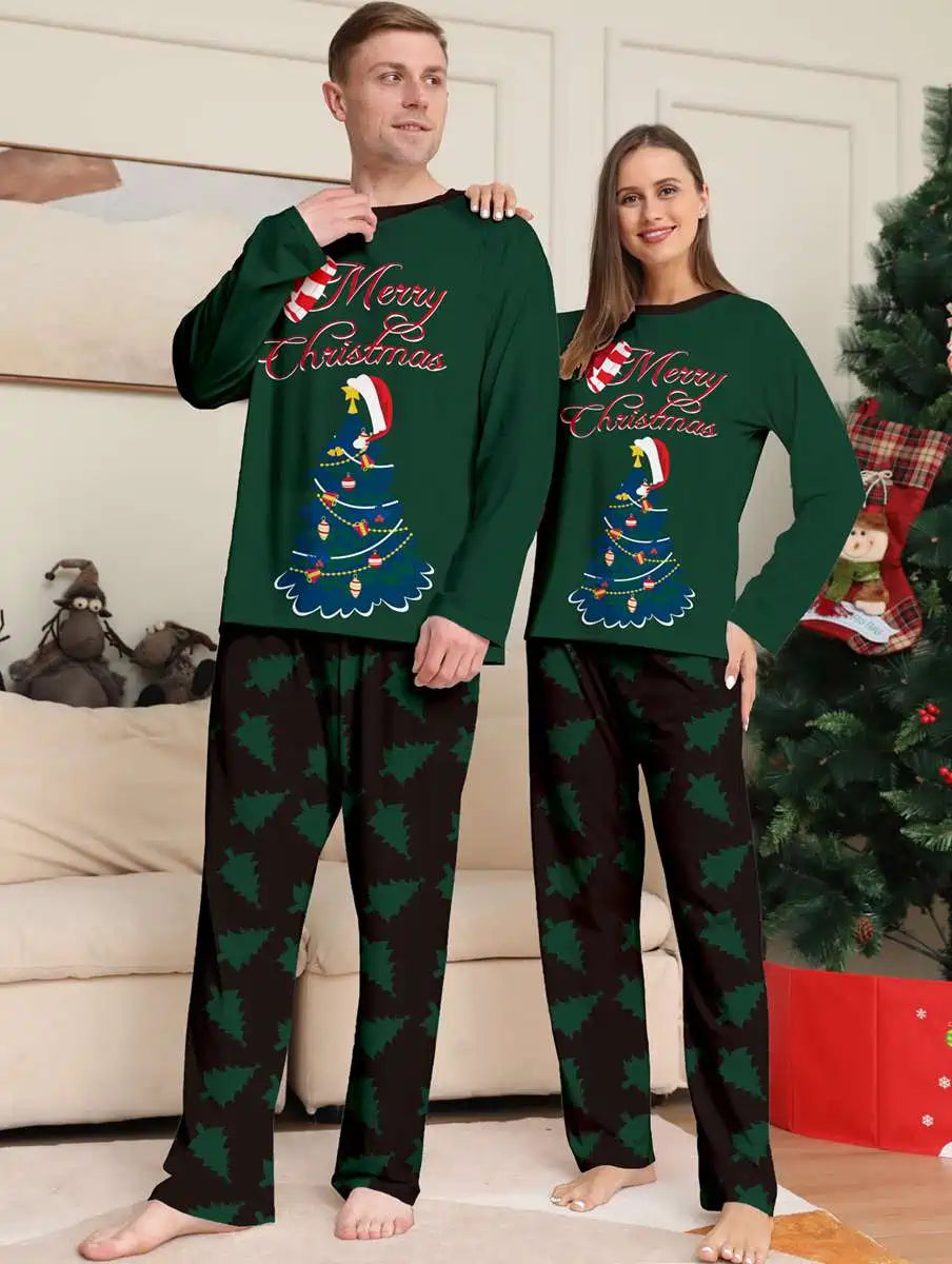 Ensemble pyjama familial assorti motif sapin de Noël #24109