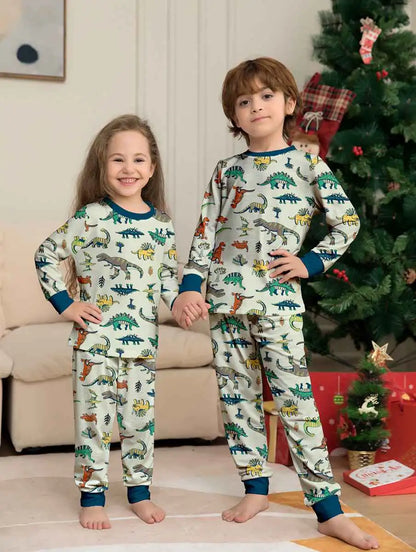 Pyjama de Noël assorti pour toute la famille, motif dinosaure