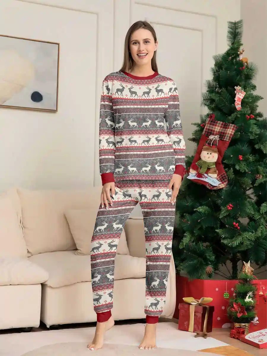 Pyjama de Noël assorti à imprimé renne pour toute la famille #24882