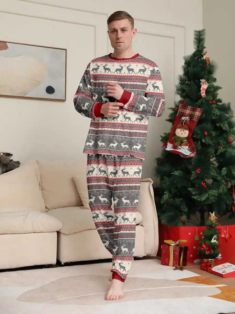 Pyjama de Noël assorti à imprimé renne pour toute la famille #24882