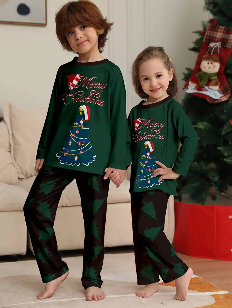Ensemble pyjama familial assorti motif sapin de Noël #24109