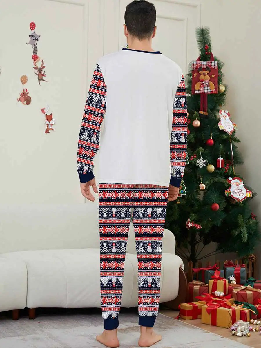 Ensembles de pyjamas de Noël assortis imprimés pour la famille Bonhomme de neige