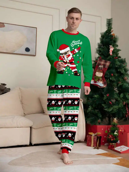 Ensemble pyjama de Noël assorti pour toute la famille, motif Père Noël, #24800