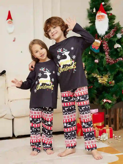 Ensemble pyjama de Noël assorti pour toute la famille, motif renne, #24303