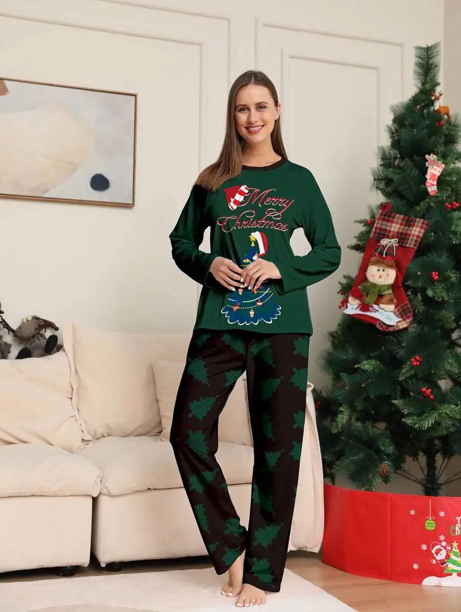 Ensemble pyjama familial assorti motif sapin de Noël #24109