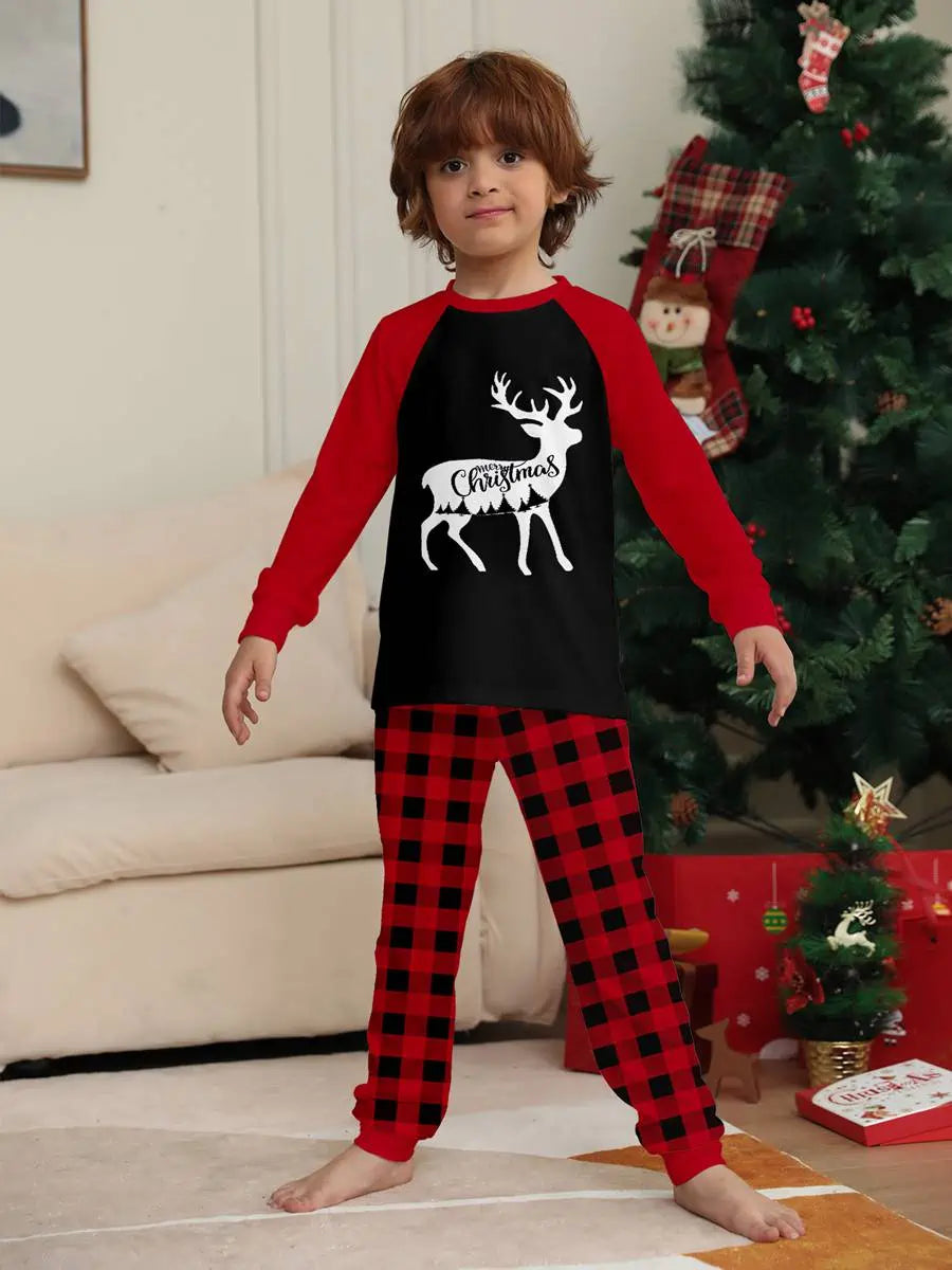 Ensemble pyjama de Noël assorti pour toute la famille, motif renne, #23806