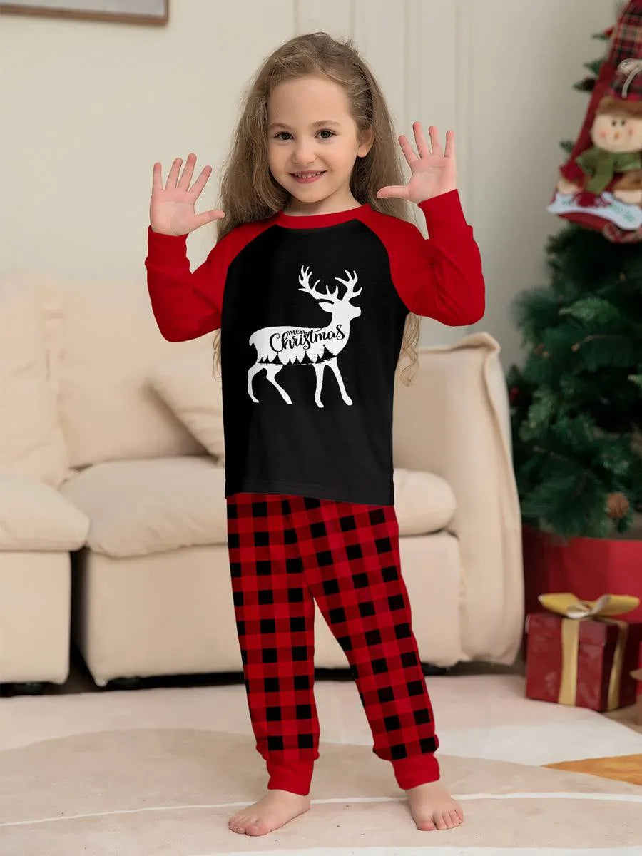 Ensemble pyjama de Noël assorti pour toute la famille, motif renne, #23806
