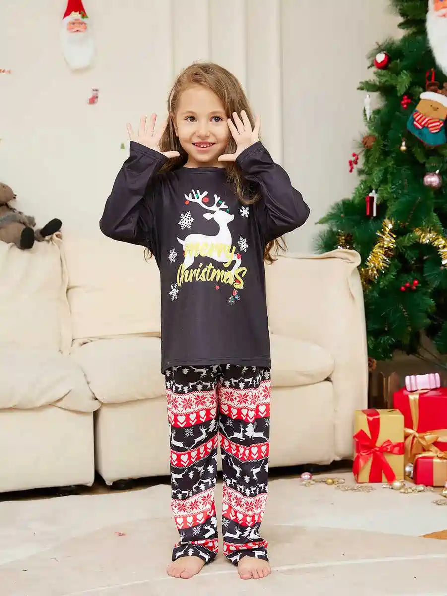 Ensemble pyjama de Noël assorti pour toute la famille, motif renne, #24303