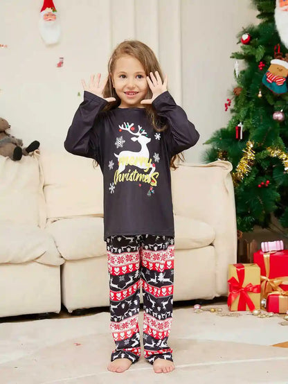 Ensemble pyjama de Noël assorti pour toute la famille, motif renne, #24303