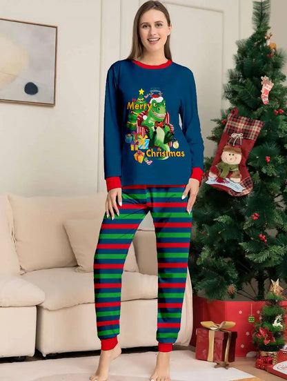 Pyjama de Noël familial assorti dinosaure