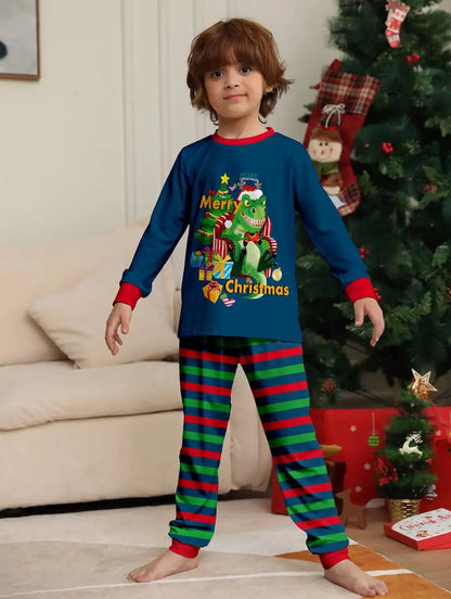 Pyjama de Noël familial assorti dinosaure
