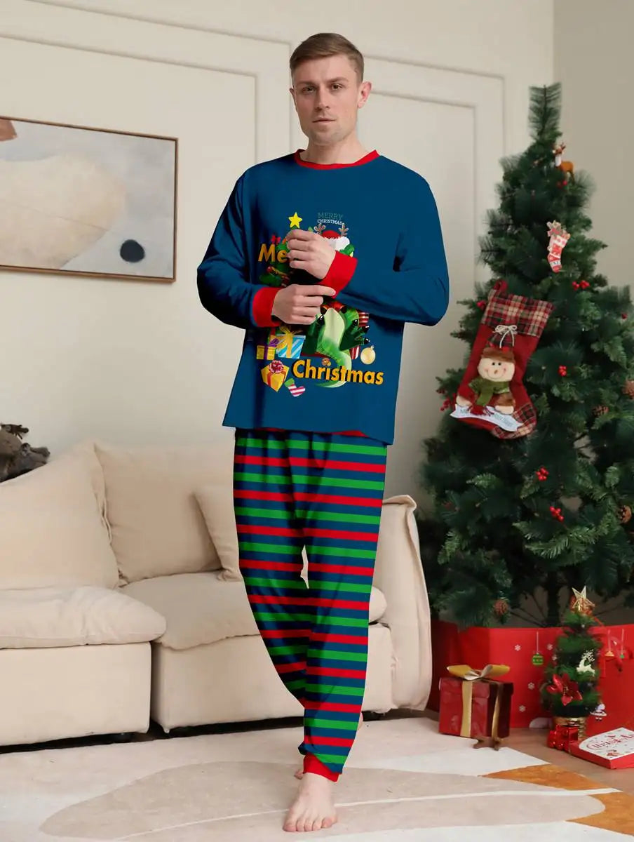 Pyjama de Noël familial assorti dinosaure