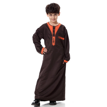 Thobe Thawb brodé arabe pour garçon musulman