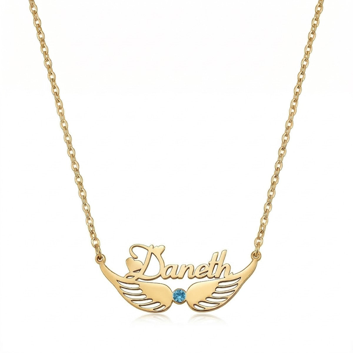 Custom Personalized Arabic & English Name Necklace With Birthstone #2ZX