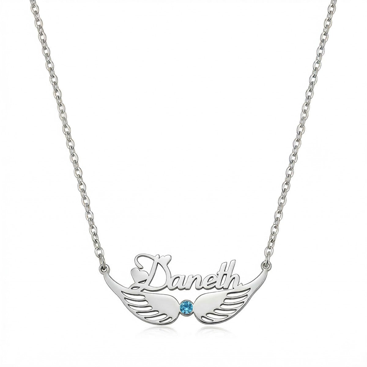 Custom Personalized Arabic & English Name Necklace With Birthstone #2ZX