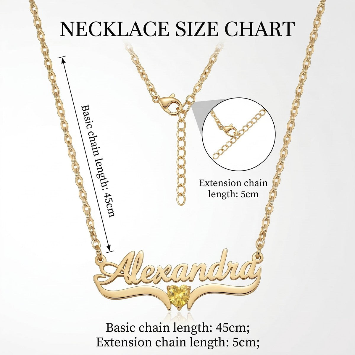 Custom Personalized Arabic & English Name Necklace With Birthstone #1ZX