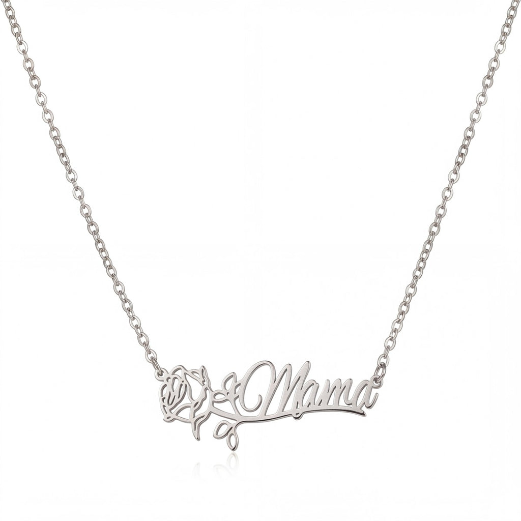 Personalized Name Necklace with Birth Flower #2