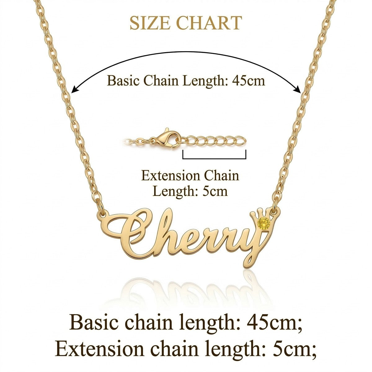 Personalized Name Necklace with Birthstone #4ZX