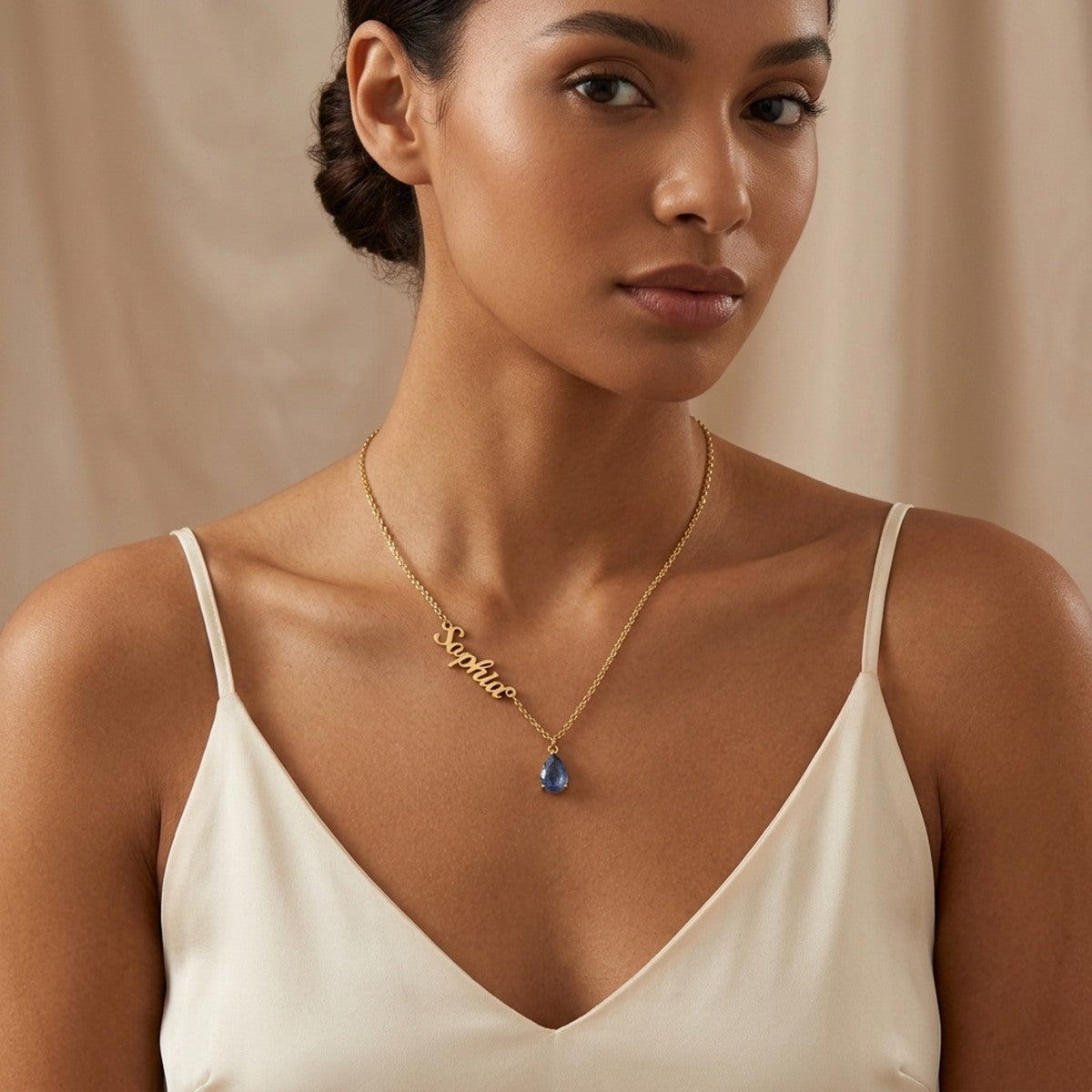 Personalized Birthstone Name Necklace #QX06