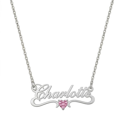 Custom Personalized Arabic & English Name Necklace With Birthstone #6ZX